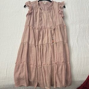 Pink Ruffled Tiered Dress